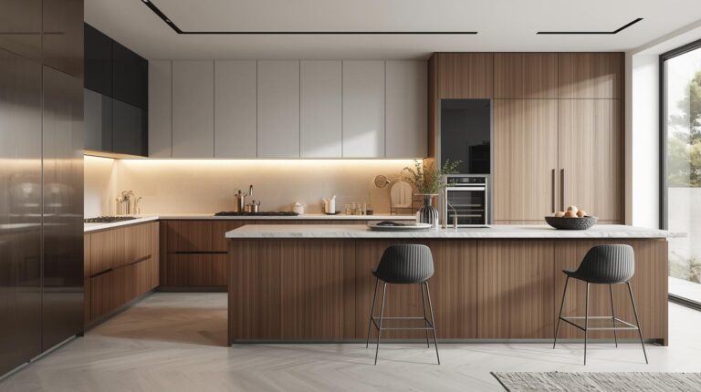 Movelaria moderna de um ambiente cozinha